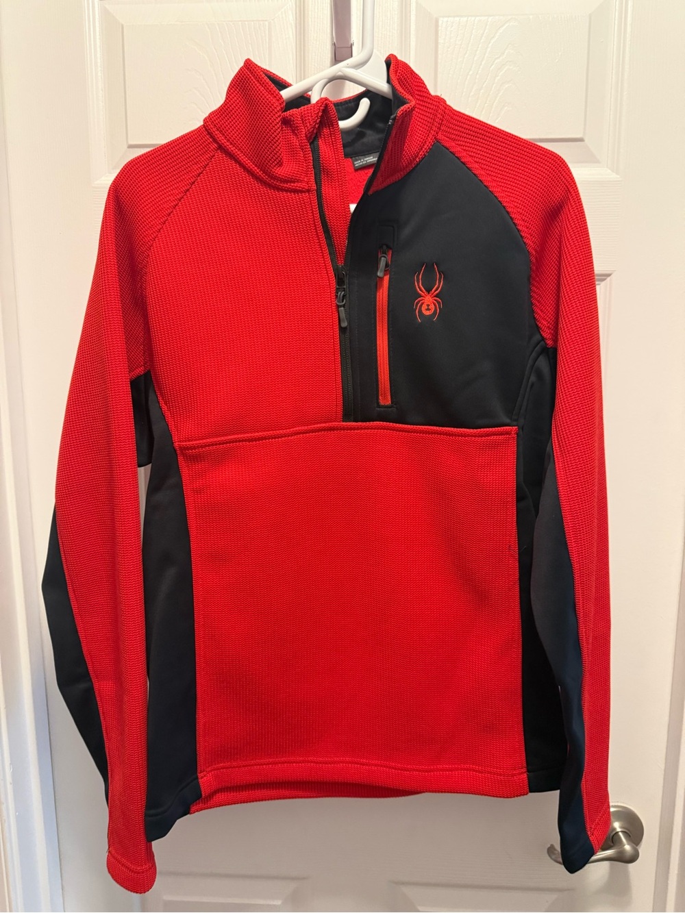 Spyder Red and Black Half-Zip Performance Pullover: new but no tags